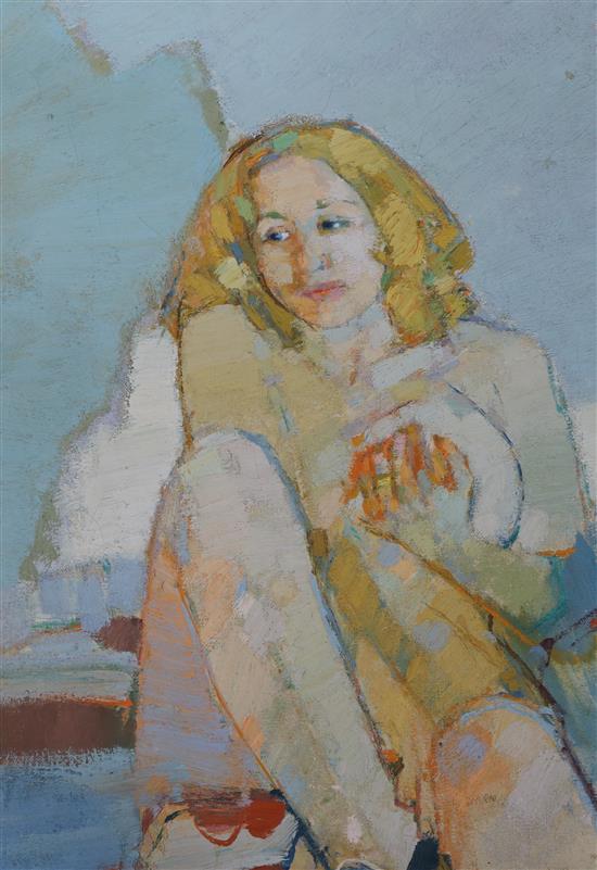 Don McKinlay, oil on canvas, Mrs Connolly, inscribed verso and dated 1962, 54 x 42cm, unframed
